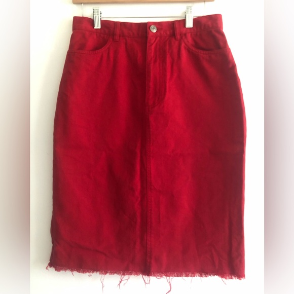 High-waisted Denim Pencil Skirt - Picture 3 of 5